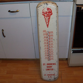 St. Andrews Dairy Thermometer Tin Sign