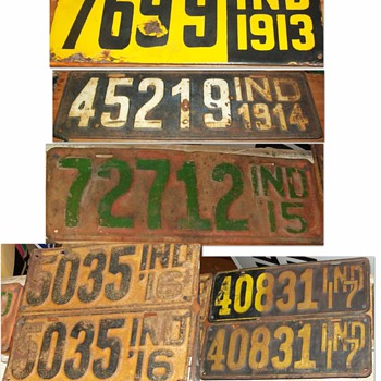 Indiana license plate collection 1913-1930