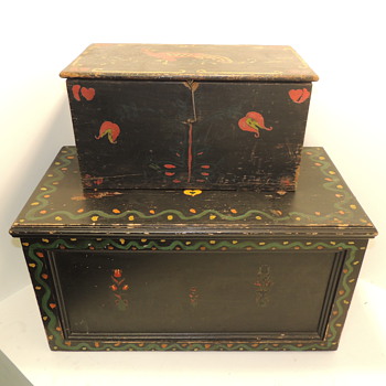 Amish Blanket Chest (20th century) & Amish Document Box (late 19th century) - Furniture