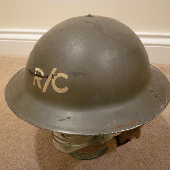 British WWII Rescue/Control Station steel helmet - Military and Wartime