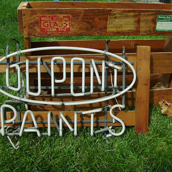 DuPont Paints Neon Sign in Original Packing Crate - 2nd Owner - Signs