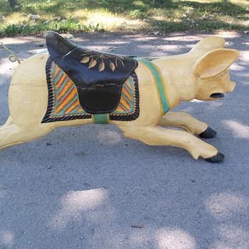 Folk Art Wooden Carved Carousel Pig - Folk Art