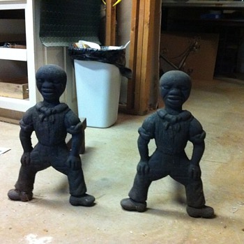 Black Boy, Hands on Knee Andirons