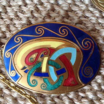 Unusual Costume enamel necklace & bracelet set - Costume Jewelry