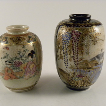 Satsuma Hand painted Vases miniature - Asian