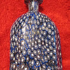 Blue and White Millefiori bottle with clear stopper 