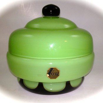 Loetz Dresser Jar, Hans Bolek design, Form Nr. 812/12 cm, ca. 1916 - with original paper label - Art Glass