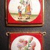 Two about 1830's Micro Mosaic gold mounted plaques.