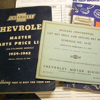 1940's Chevrolet Books/paperwork - Classic Cars