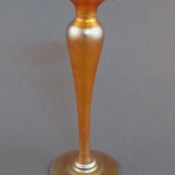Quezal Gold Iridescent Vase c. 1910 - Art Glass
