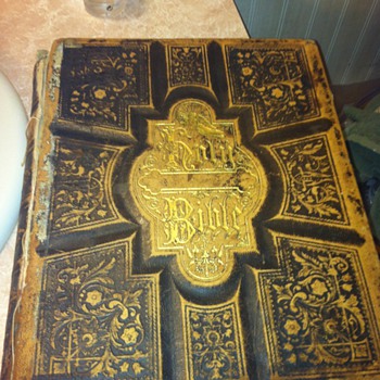 1800s Holman's Illustrated Family Bible w/ Marriage Certificate