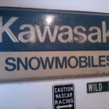 kawasaki snowmobiles dealer sign - Signs
