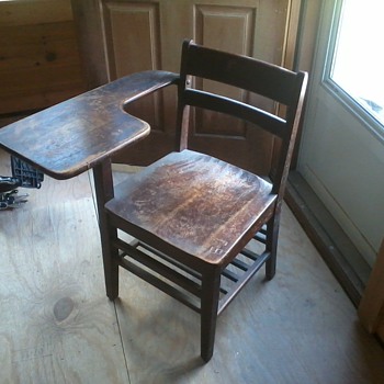 Old wooden school desk