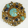Vintage Miriam Haskell Brooch Signed Turquoise