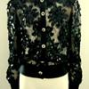 1970s Adolfo Tambor Lace & Sequin Evening Blouse