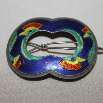 Silver Cloisonne Hair Berrettes - Fine Jewelry