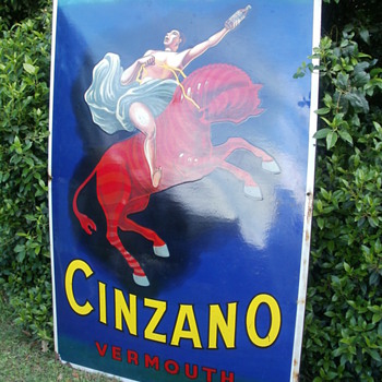 Cinzano enamel  no restored sign - Signs