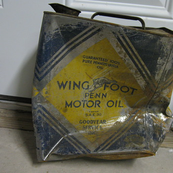 wing foot penn motor oil can