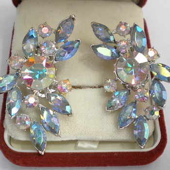 Aurora Borealis Rhinestone Climber Earrings