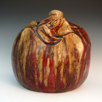 1893 Dalpayrat & Voisin-Delacroix Large Grotesquerie/Symbolist Sang de Boeuf Glazed Stoneware Vase - Art Nouveau