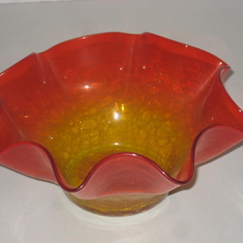 Orange and Red bowl - Art Glass