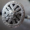 ART DECO 14k white gold diamond ring 
