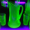 Green Uranium Corded Optic Pitcher & Tumblers