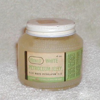 1960's Rexall White Petroleum Jelly Jar