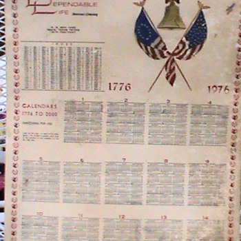 1776 1976 Dependable Life Calendar - Advertising