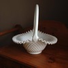 milk glass basket.