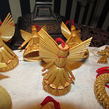 Vintage Swedish Straw Christmas Ornaments - Christmas