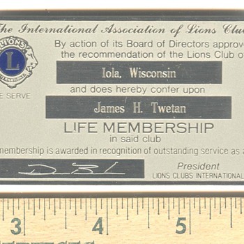 Lions Club Lifer - Advertising