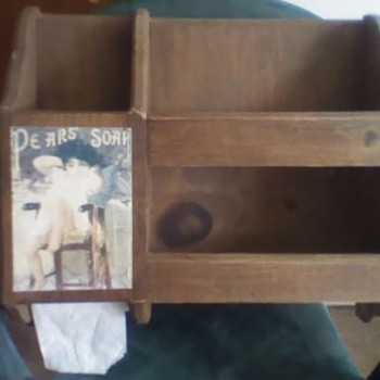 Pear Soap Advertisement on Toilet Paper holder - Advertising