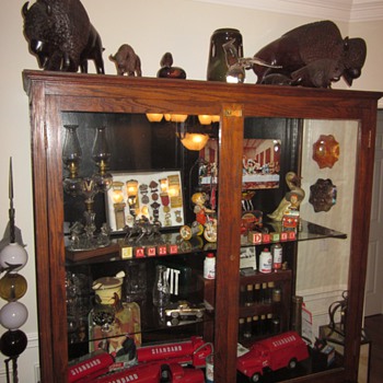 Large Antique Display Trophy Cabinet Out of Old School - Furniture