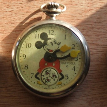 1933 Mickey Pocket Watch with Large #5 & 7 - Pocket Watches
