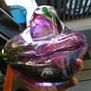 chalet art glass signed