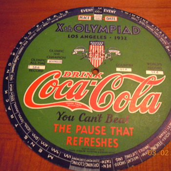 1932 Coca-Cola Olympic Indicator, Xth Olympiad, Los Angeles