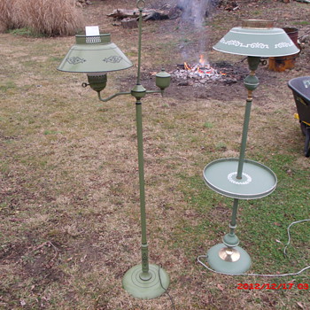 My two new painted green floor lamps - Lamps
