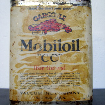 Vacuum Oil Co. Gargoyle Mobiloil Can w/ Lead Shipping Seal