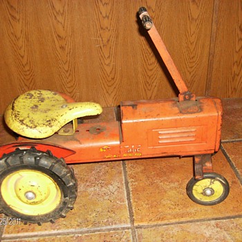 Vintage Push & Pull all Metal Ride-On Tractor Toy