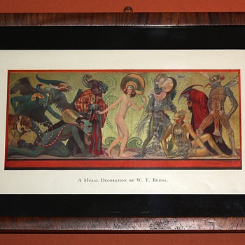 Reframed W. T. Benda chromalithograph from Architectural Record [1916?] - Art Deco