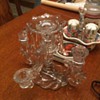 unidentified glass candle holder 5 light 1 bobeche 8 prism