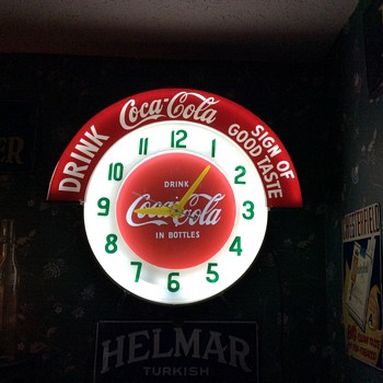 1957...Coca-Cola Theme...Neon Cleveland Clock - Coca-Cola