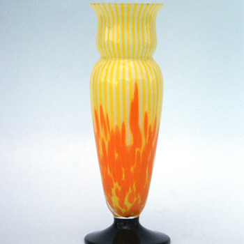 WELZ Lines and Spots Vase - Art Glass