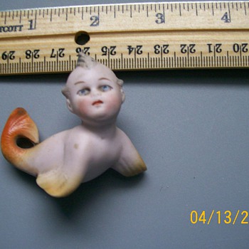 1880's German Bisque Fish Girl Novelty  figurine doll 