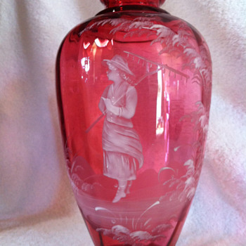 Selection of Cranberry Mary Gregory Glass - Art Glass
