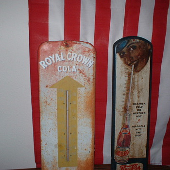 Royal Crown and Pepsi thermometers