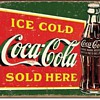 Ice Cold COKE Coca Cola Sold Here Retro Metal Tin Sign