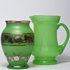 bohemian uranium silver overlay vase