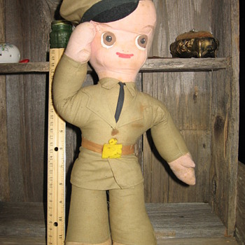 Military Cloth Doll - WWII Air Force Pilot Doll (?) - Dolls